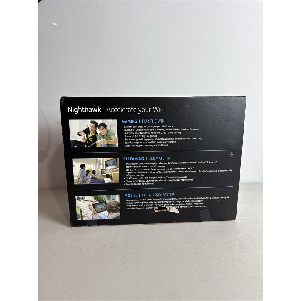 NETGEAR Nighthawk R7000 Smart WiFi Wireless Router AC1900 Gaming Streaming - Picture 15 of 16